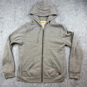Felpa con cappuccio Aviator Nation Bolt adulto grande grigia nera fulmine zip intera *leggi* - Foto 1 di 19