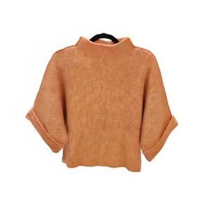 Anthropologie Moth Cropped Sweater Mock-Neck Farbe Orange Größe Lg - Bild 1 von 9