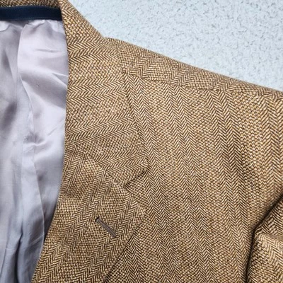 Blazer De Colección Burberry Tweed Para Hombres 43L Marrón Abrigo Deportivo Chaqueta de Lana Espiga  Foto 1 de 4
