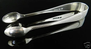 Antique Sheffield 925 STERLING SILVER SUGAR TONGS by JR Joseph Rodgers & Sons - Picture 1 of 9
