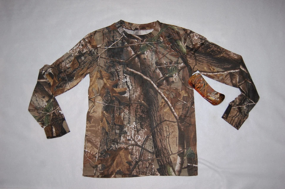 Camisa L/S para niños MARRÓN CAMUFLAJE patrón amaderado REALTREE AP bolsillo en el pecho TALLA L Foto 1 de 1