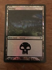 Swamp X1 Foil Basic Land Scars Of Mirrodin Moderate Play MTG