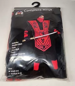 Complete Ninja Costume RED Black Child Boys - NEW in bag SMALL 4-6 - Picture 1 of 2