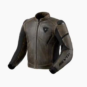 GIACCA MOTO REV'IT PARALLAX PELLE LEATHER BROWN MARRONE VINTAGE TAGLIA 52 - Foto 1 di 2