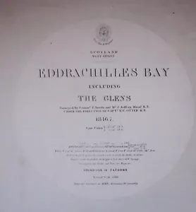 Carta del Almirantazgo Victoriano Genuino Escocia Bahía Edderachilles 1883 Sutherland - Imagen 1 de 23