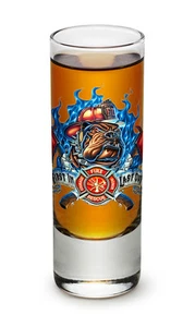 RESCUE DOG- "FIRST IN, LAST OUT"- NEW- 2 OZ. SHOT GLASS - Picture 1 of 1