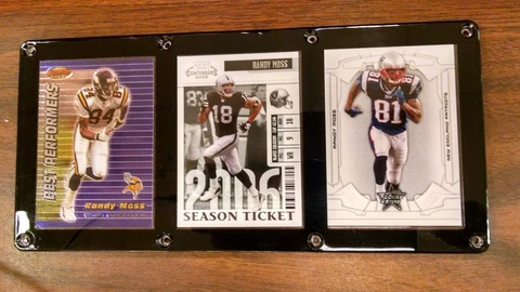 RANDY MOSS 3 CARD PLAQUE MINNESOTA VIKINGS OAKLAND RAIDERS NEW ENGLAND PATRIOTS Cover
