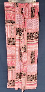 NWT $38 Robert Louis Wide Leg Pants Women's MED Pockets Elastic Waist Drawstring - Picture 1 of 4