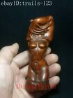 Chinese boxwood handmade sexy art statue netsuke collectable table deco H 12 CM