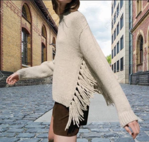 ZARA ZW COLLECTION FRINGED KNIT SWEATER sz S - Picture 1 of 10
