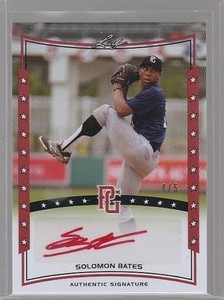 2014 Leaf Perfect Game Showcase Autographs Red #ASB3 Solomon Bates Auto 4/5