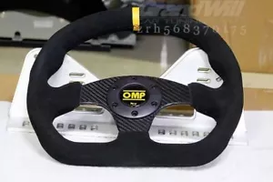 330mm 13' Suede Leather Carbon Fiber D-Shape Sport Rally Steering Wheel Fit OMP - Picture 1 of 2