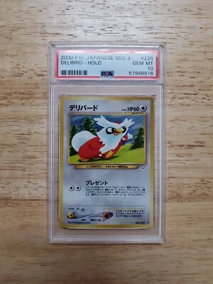 Pokemon PSA 10 GEM MINT 2000 Delibird Japanese Neo Revelation Holo Card - Image 1 of 2