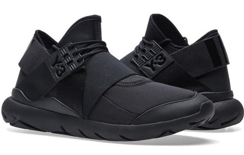 Adidas Y 3 Yohji Yamamoto QASA ELLE LACE scarpe da ginnastica piatte nere da donna taglia US 10