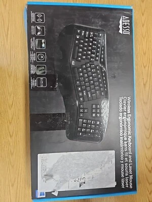 Adesso Tru-Form Media WKB-1500GB Wireless Ergonomic Keyboard Mouse Wireless USB - Image 1 of 3