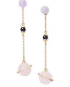 $68  Kate Spade ON THE ROCKS 12K Gold Plated Semi-precious Stones EARRINGS 600E - Picture 1 of 8