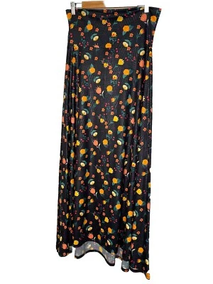Maxi Falda Larga Lularoe Para Mujer Multicolor Floral Elástica Elástica Talla Mediana Foto 1 de 4
