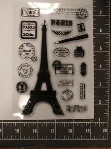 Universal Acryl Stempel Eiffelturm Paris Frankreich Reise Urlaub Post Stift  - Bild 1 von 7