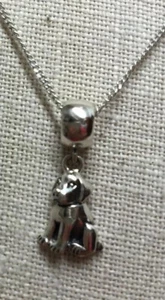Collar de cadena de plata esterlina para perro sentado y 18"" NUEVO - Imagen 1 de 2