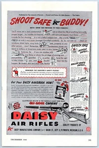 1946 Daisy Air Rifles Vintage Ad Red Ryder Carbine BB Gun Shoot Safe Buddy - Picture 1 of 1