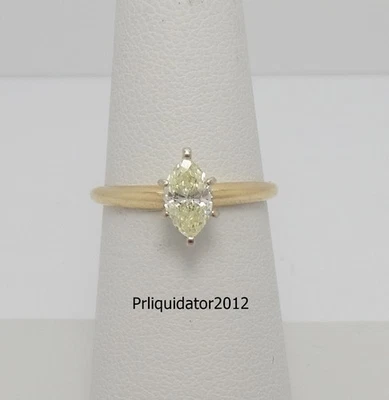 1/2CT Natural Marquise Diamond Engagement Wedding Bridal Ring 14K Yellow Gold - Image 1 of 4