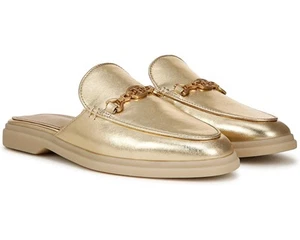 Mula de cuero dorado Sam Edelman Kira Bit para mujer nueva/sin caja 8 M - Imagen 1 de 5