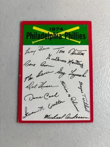 1974 Topps Team Checklist Philadelphia Phillies Exmt unmarked combo shipping - Picture 1 of 2