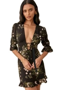 Reformation Laurelei Kleid 12 Neu mit Etikett Veuve Blumen Cottagecore Ausschnitt Puffärmel - Bild 1 von 14