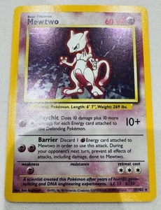 VERY RARE!!! Mewtwo Base Set Pokémon Card - Picture 1 of 7