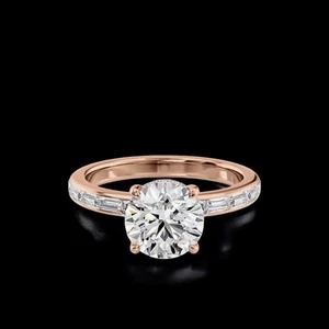 Anillo de bodas de oro rosa fino de 14 k 2,00 quilates IGI laboratorio... - Imagen 1 de 12