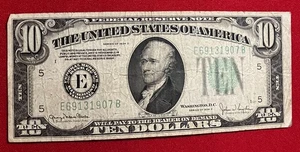 1934 D $10 US note green seal ten dollars Richmond Virginia - Picture 1 of 2