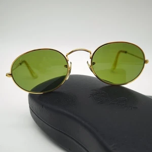 Occhiali da sole Ray-Ban BL ovali oro USA vintage anni 80 Bausch Lomb G15 stile cult - Foto 1 di 23