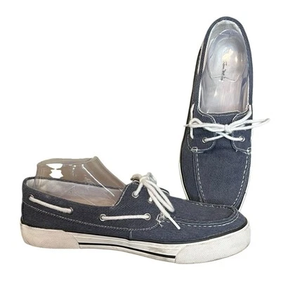 THOM McAn Denim Foster Boat Shoes Dark Blue Men’s Size 9 - Image 1 of 4