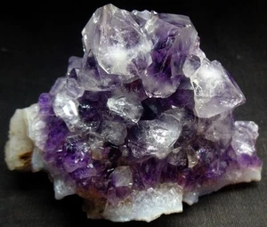 AMETHYST CRYSTALS IN PURPLE COLOR ON MATRIX MINERALS SPECIMENS - Picture 1 of 4