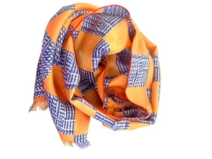 Vintage Karo Rechteck Schal Colorblock leichtes Bandana Halstuch - Bild 1 von 3