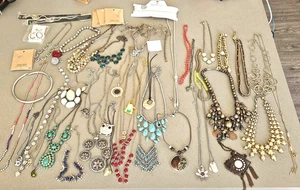 Vintage & Modern Jewelry Lot BR Chico’s Lucky Brand Boho Statement Necklaces - Picture 1 of 20