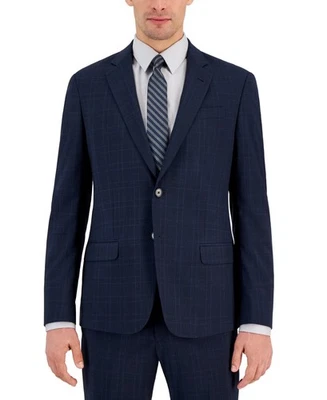 AX Armani Exchange Men Slim Fit fit Sport Coat Blazer 40 S Blue Plaid - Image 1 of 2
