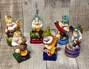 Vintage Disney Snow White And The Seven Dwarfs Ornaments straw Toppers - Picture 1 of 7