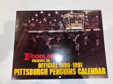 Vtg Pittsburgh Penguins Heinz NHL Hockey Official Team Calendar 1990-91 Lemieux