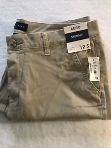 NWT Aeropostale Woman’s Skinny Khaki Mid Rise 12S - Picture 1 of 5