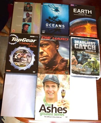 Boxset Bundle 7x Used DVD A-Team Top Gear Ashes Die Hard Lot Earth Region 2 - Image 1 of 4