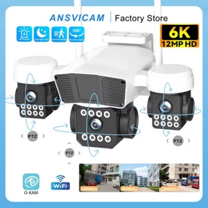 12MP UHD WIFI Security Camera 3 PTZ Outdoor Monitor Night Vision Waterproof CCTV - Picture 1 of 20