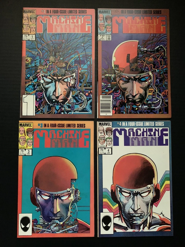 Machine Man #1-4 Complete Run (Marvel-1984) 1st Arno Stark - Windsor-Smith Art! - Image 1 of 4