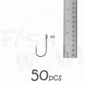 50pcs Size 5/0 Fish WOW!® Fishing 6X strong Siwash hook with open eye NEW - Picture 1 of 4
