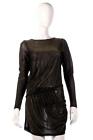 Ted Baker Black and Gold Lurex Type Sparkly Dress Size 10