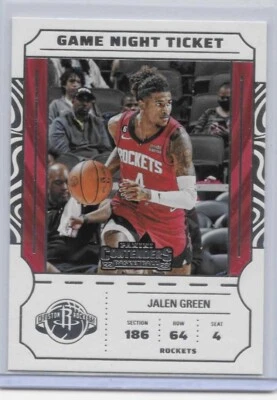 Jalen Green 2022-23 Panini Contenders - Game Night Ticket #17 Houston Rockets - Image 1 of 2