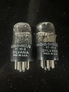 (2) Sylvania 6H6GT/G Tubes Tests Good!! - Picture 1 of 3