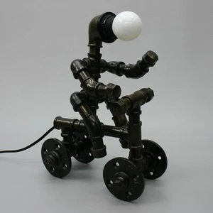 Steampunk Man Riding ATV Scooter Motorcycle Biker Light Desk Table Bedroom Lamp - Picture 1 of 7
