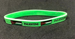 Palestinian Flag Unisex Silicone Bracelet Rubber Sport Fashion Wristband Cuff - Picture 1 of 2