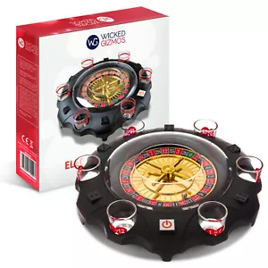 Casino Party Glasses Game Spin & Shot Roulette Wheel Drinking Set for Adults 18+ - Picture 1 of 12